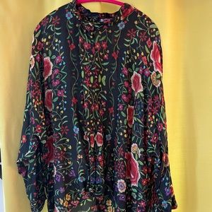 Johnny Was 3x 100% silk  button down.  New.